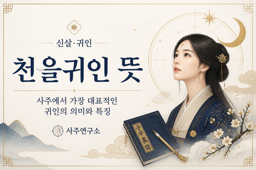 천을귀인 뜻과 사주에서 귀인의 도움과 작용을 설명하는 프리미엄 명리학 대표 이미지