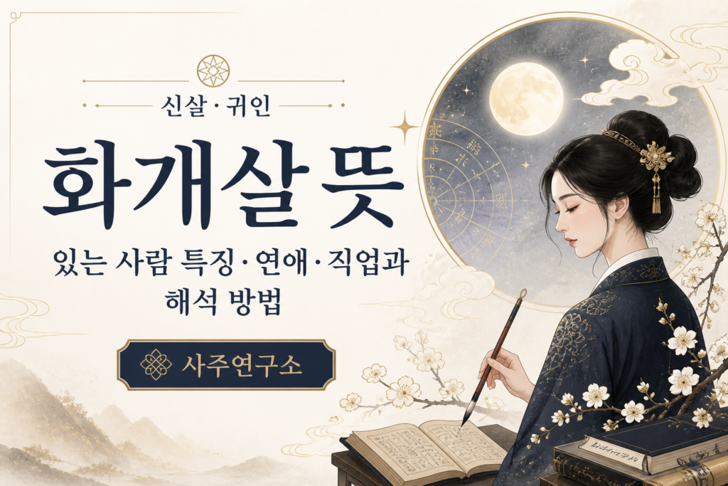 화개살 뜻과 특징, 연애와 직업 해석을 상징적으로 표현한 프리미엄 사주 일러스트